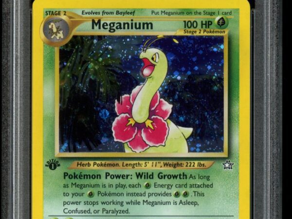 PSA 10 Meganium 11/111 1st Edition Holo - Neo Genesis