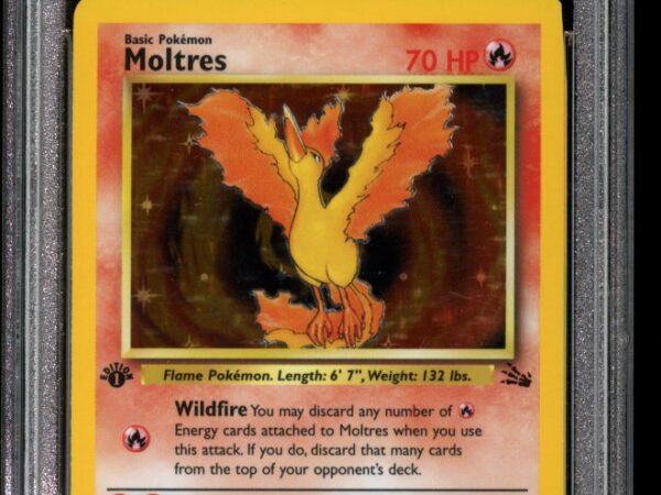 PSA 8 Moltres 12/62 Holo - 1st Edition - Fossil
