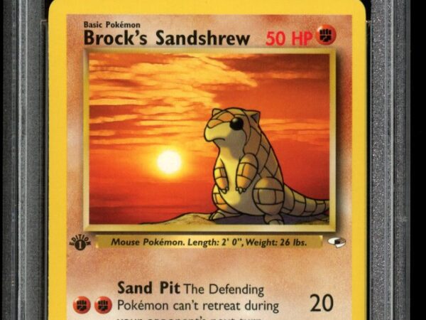 PSA 9 Brock's Sandshrew 72/132 1st Edition - Gym Heroes